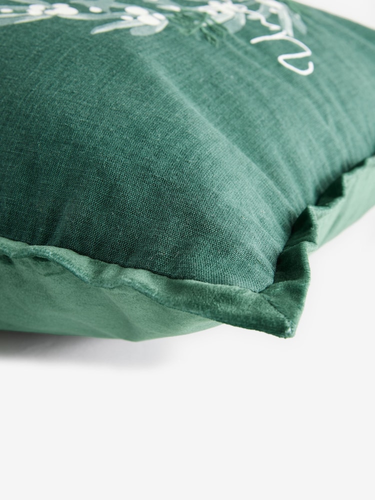 Green Under the Mistletoe Christmas Cushion - Image 4 of 4