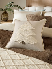 Natural Scandi Christmas Tree Cushion - Image 1 of 5