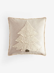 Natural Scandi Christmas Tree Cushion - Image 3 of 5