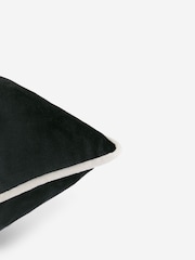 Black 40 x 59cm Matte Velvet Contrast Pipe Cushion - Image 6 of 6