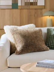 Brown Bear Faux Fur Cushion - Image 1 of 7