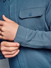 Denim Blue Regular Fit Popper Shacket - Image 4 of 10