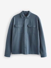 Denim Blue Regular Fit Popper Shacket - Image 6 of 10