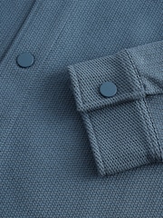Denim Blue Regular Fit Popper Shacket - Image 8 of 10