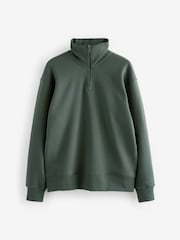 Green Quarter Zip Neck Funnel Sweatshirt - Image 6 of 8