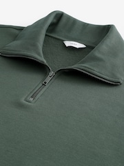 Green Quarter Zip Neck Funnel Sweatshirt - Image 7 of 8