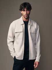 Neutral Zip-Up Shacket - Image 1 of 6
