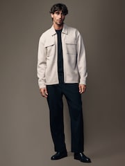Neutral Zip-Up Shacket - Image 2 of 6
