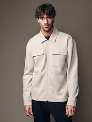 Neutral Zip-Up Shacket - Image 4 of 6