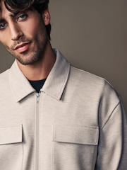 Neutral Zip-Up Shacket - Image 5 of 6