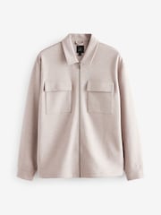 Neutral Zip-Up Shacket - Image 7 of 11