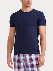 Granatowy - Polo Ralph Lauren Slim 100% Cotton T-Shirts 3 Pack - Image 2 of 9