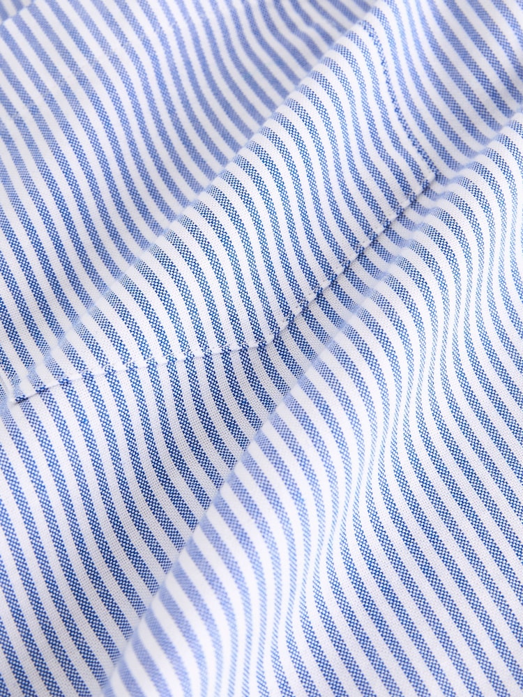 Albastru - 100% Cotton Dungă Mânecă scurtă  Oxford Cămăși - Image 6 of 7