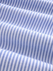 Blue Stripe Oxford Long Sleeve 100% Cotton Shirt - Image 8 of 8