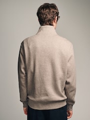 Ecru Jersey Cotton Rich Quarter Zip Sweatshirt - Image 3 of 8