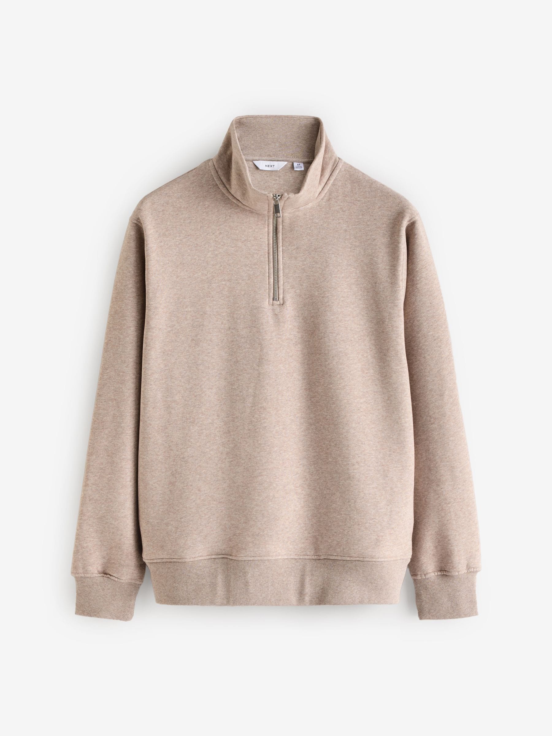 Buy Ecru Jersey Cotton Rich Quarter Zip Sweatshirt from Next USA
