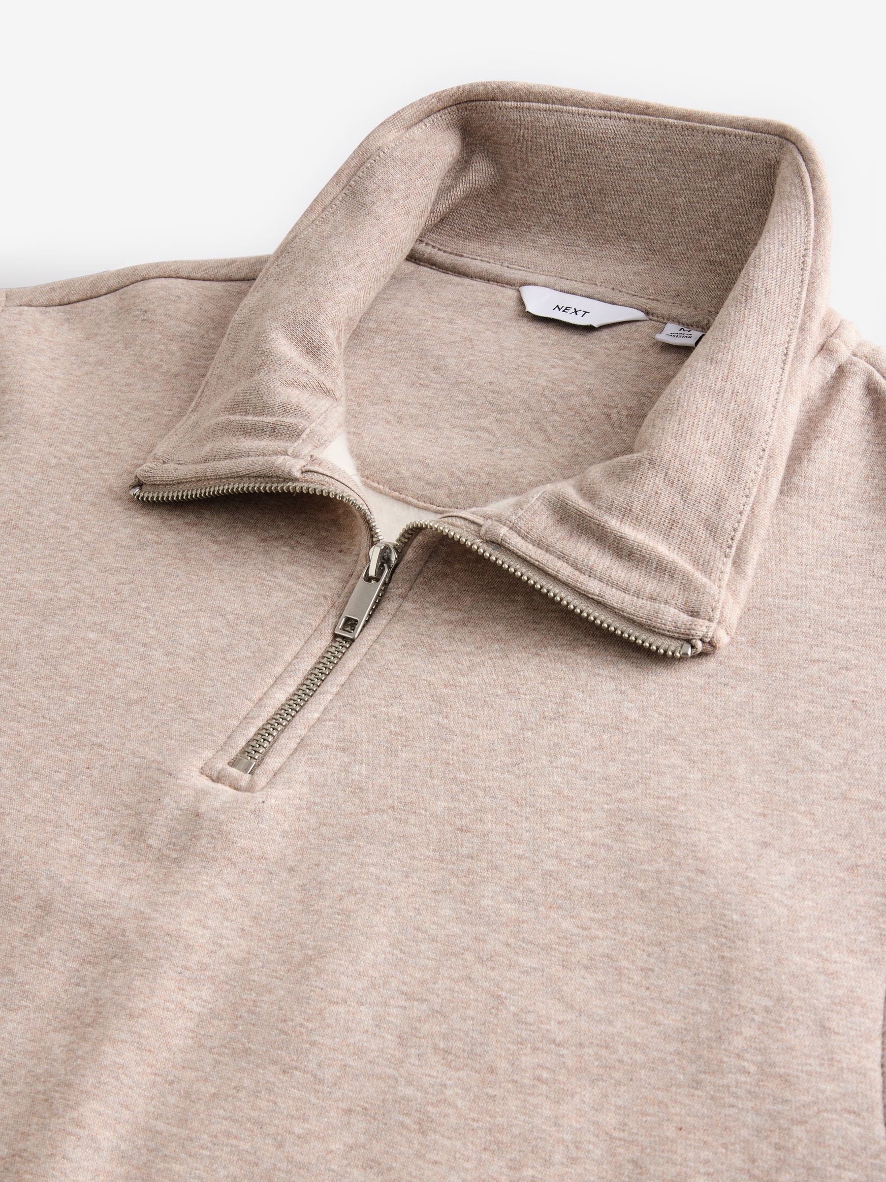 Buy Ecru Jersey Cotton Rich Quarter Zip Sweatshirt from Next