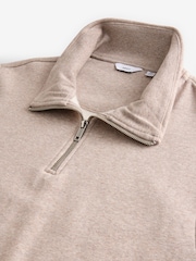 Ecru Jersey Cotton Rich Quarter Zip Sweatshirt - Image 7 of 8
