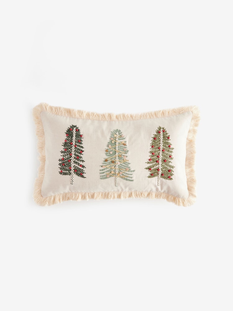 Ivory Christmas Tree Trio Cushion - Image 2 of 4