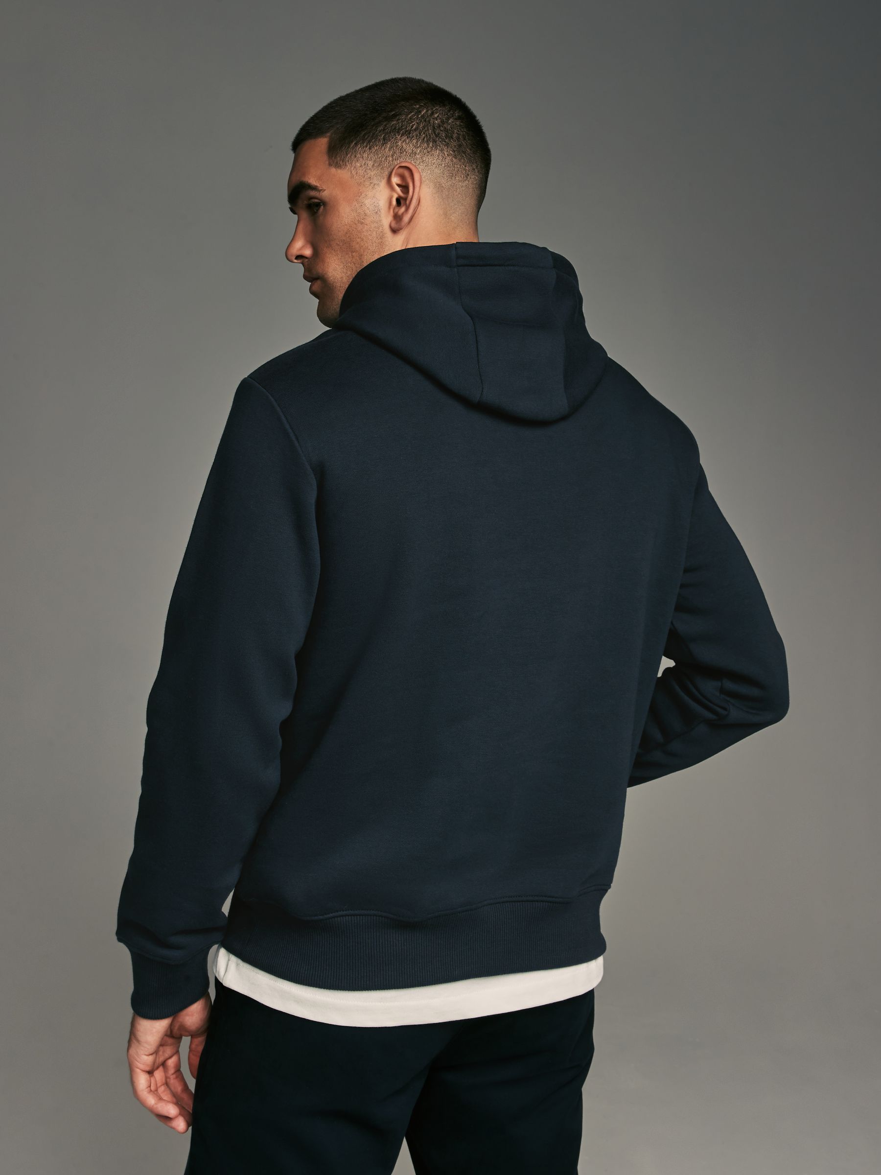 Buy Navy Blue/White/Cream Panel Blocking Hoodie from Next USA