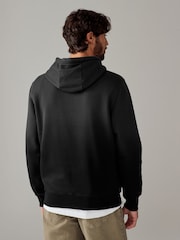 Black Ombre Dip-Dye Cotton Rich Jersey Hoodie - Image 2 of 8