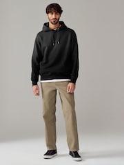 Black Ombre Dip-Dye Cotton Rich Jersey Hoodie - Image 3 of 8
