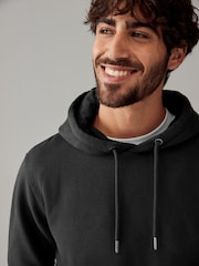 Black Ombre Dip-Dye Cotton Rich Jersey Hoodie - Image 4 of 8
