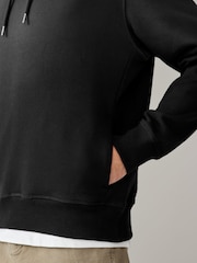 Black Ombre Dip-Dye Cotton Rich Jersey Hoodie - Image 5 of 8