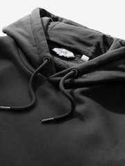 Black Ombre Dip-Dye Cotton Rich Jersey Hoodie - Image 7 of 8