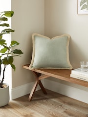 Sage Green Dalby Fringe Trim 50 x 50cm Cushion - Image 1 of 4