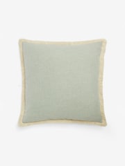Sage Green Dalby Fringe Trim 50 x 50cm Cushion - Image 2 of 4