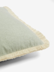 Sage Green Dalby Fringe Trim 50 x 50cm Cushion - Image 4 of 4