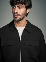Black Zip-Up Shacket - Image 1 of 5
