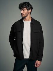 Black Zip-Up Shacket - Image 2 of 5