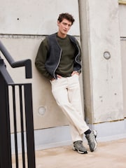 Slate Grey Wool Blend Fleece Gilet - Image 4 of 10