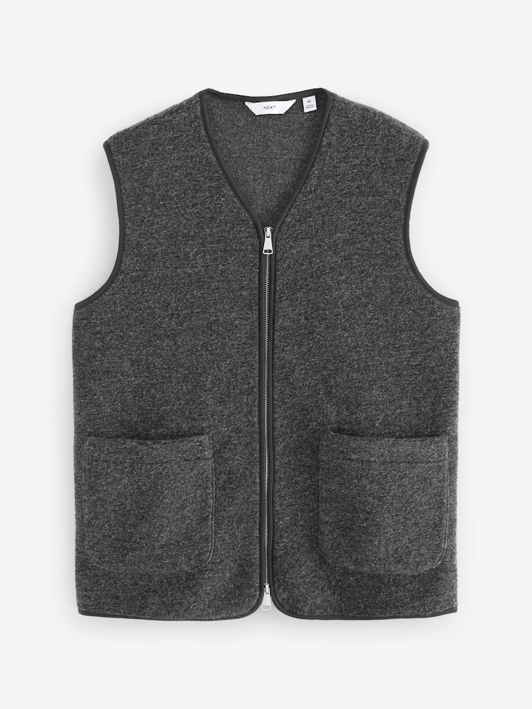 Schiefergrau - Weste aus Wollmischung mit Fleece - Image 7 of 10