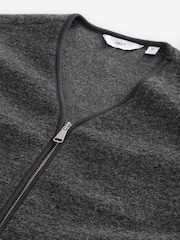 Slate Grey Wool Blend Fleece Gilet - Image 8 of 10