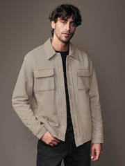 Neutral Borg Fleece Lined Shacket - Image 1 of 12