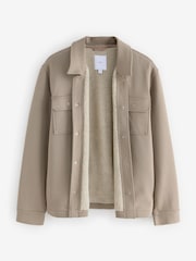 Neutral Borg Fleece Lined Shacket - Image 2 of 12