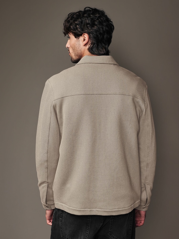 Бежевий - штучне хутро Fleece Lined Куртка-сорочка - Image 4 of 12