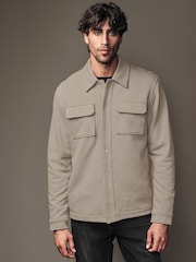 Neutral Borg Fleece Lined Shacket - Image 5 of 12