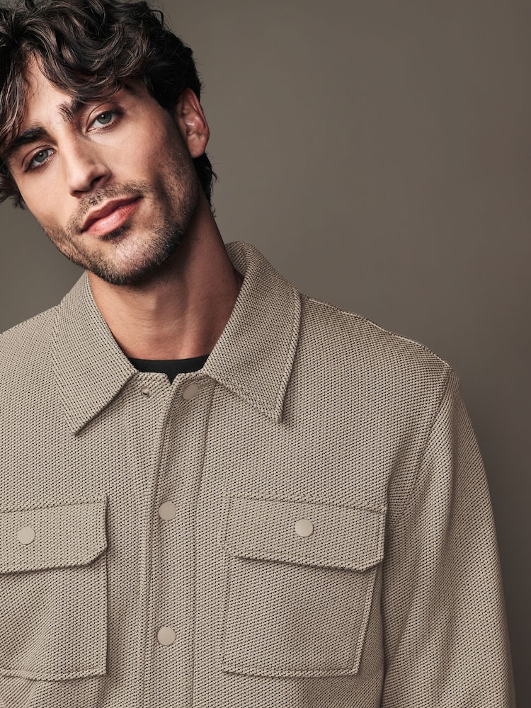 Бежевий - штучне хутро Fleece Lined Куртка-сорочка - Image 6 of 12