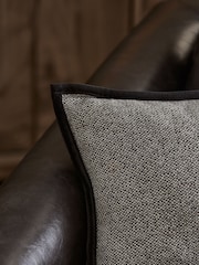 Black 40 x 59cm Aubrey Tweed Velour Trim Cushion - Image 2 of 5