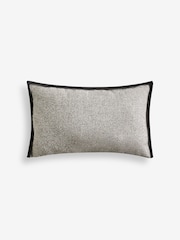 Black 40 x 59cm Aubrey Tweed Velour Trim Cushion - Image 4 of 5