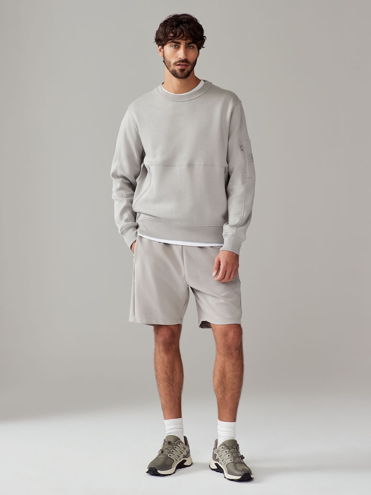 Grey Crew Sweatshirt Utility Sweat Top - Image 2 of 9