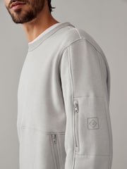 Grey Crew Sweatshirt Utility Sweat Top - Image 5 of 9