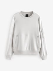 Grey Crew Sweatshirt Utility Sweat Top - Image 7 of 9