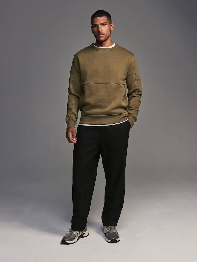 Green Crew Sweatshirt Utility Sweat Top - Image 2 of 8
