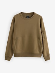 Green Crew Sweatshirt Utility Sweat Top - Image 6 of 8
