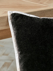 Black/White Naughty or Nice Reversible Velvet Rectangular Christmas Cushion - Image 4 of 6